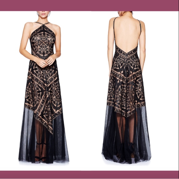 NEW Tadashi Shoji Enola Embroidered‎ Tulle Gown - Picture 1 of 8